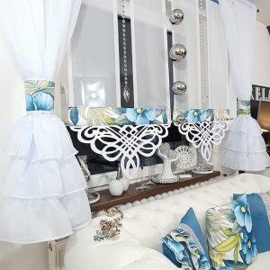 ZESTAW PANELE OZDOBNE ZASŁONKI FLOWER BLUE