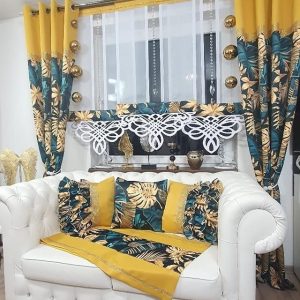 MONSTERA TURKUS GREEN&GOLD ARABIC