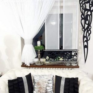 Zestaw Panel +Firana LUXURIO Black & White