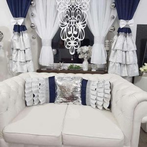 Zestaw firan oraz zasłony GLAM GREY & SILVER