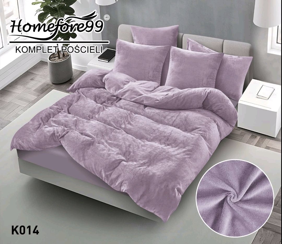 POŚCIEL WELUR FIOLET- WRZOS KLASYCZNY 200 x220