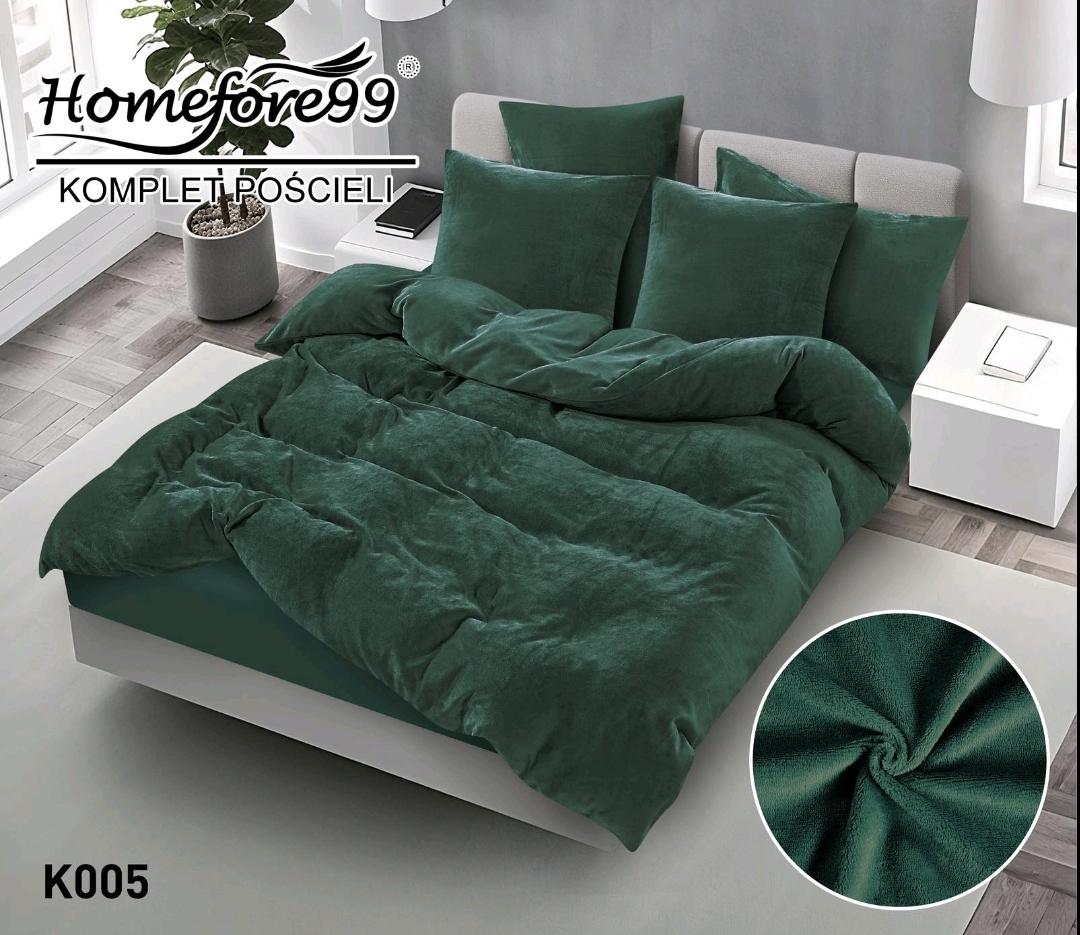 POŚCIEL WELUR KLASYCZNY – ZIELONY 200 x220