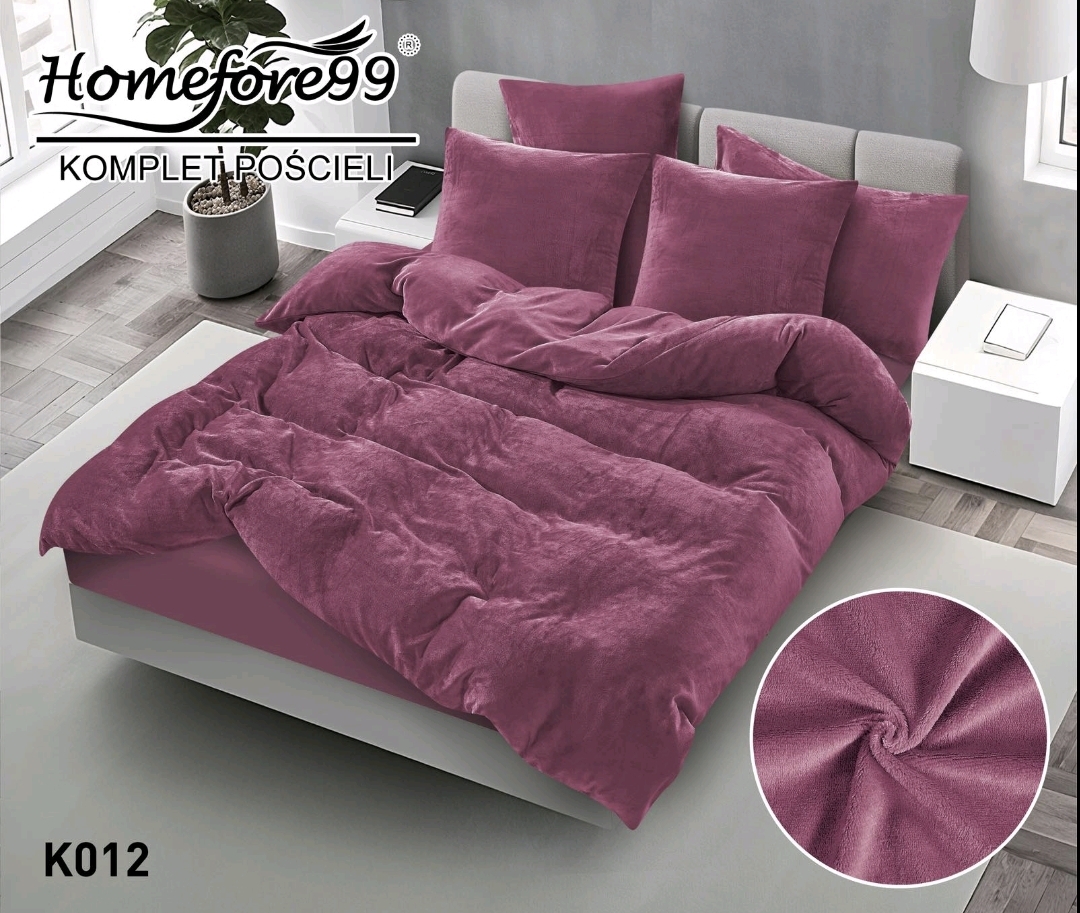 POŚCIEL WELUR AMARANT KLASYCZNY 200 x220