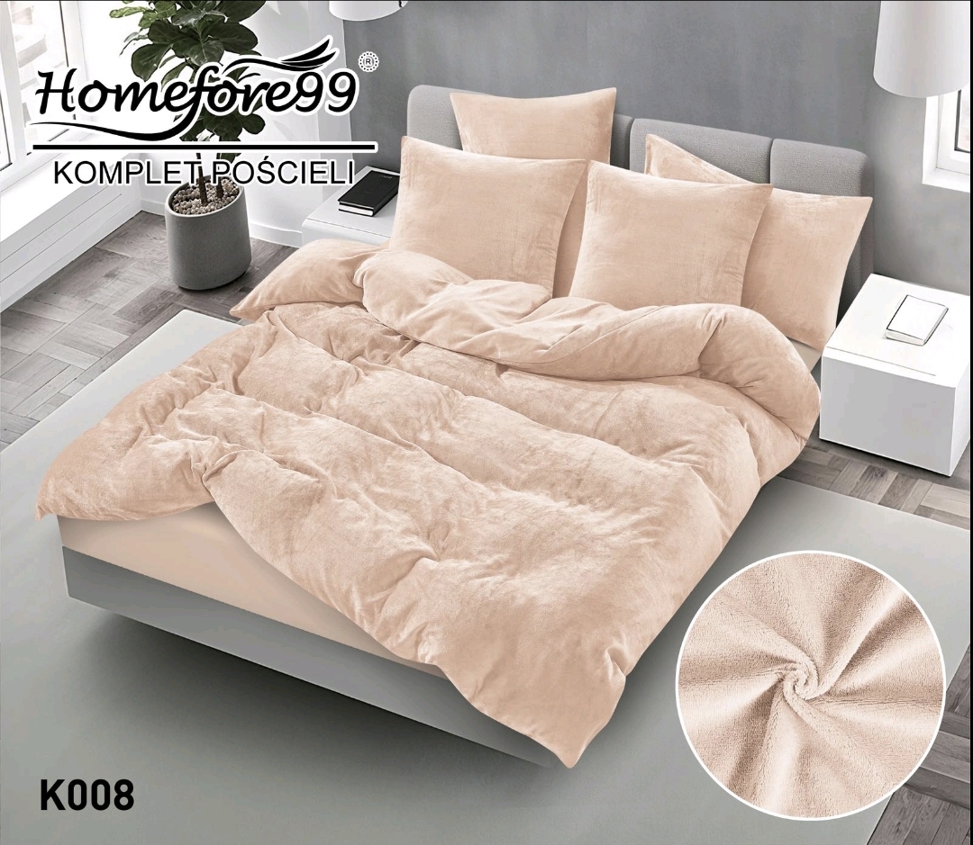 POŚCIEL WELUR KLASYCZNY BEŻ-KASZMIROWY 200 x220