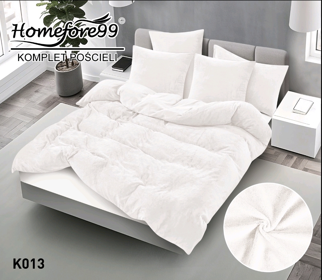 POŚCIEL WELUR BIAŁY KLASYCZNY 200 x220